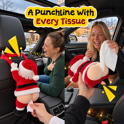 🎅🌟 Grappige Kerstman Billen Tissuebox – Een Lach Gegarandeerd!