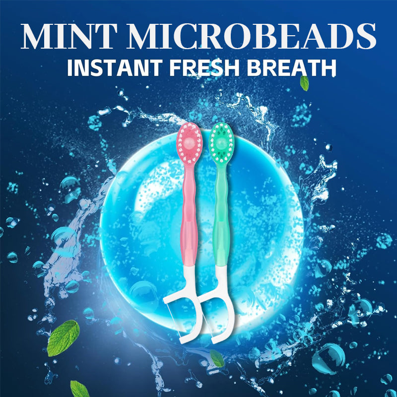 🎁5-in-1 mini-tandenborstel, tandzijde, tongschraper en tandenstokerset