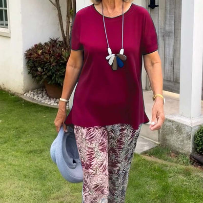 ☀️Bedrukt casual tweedelig pak met korte mouwen