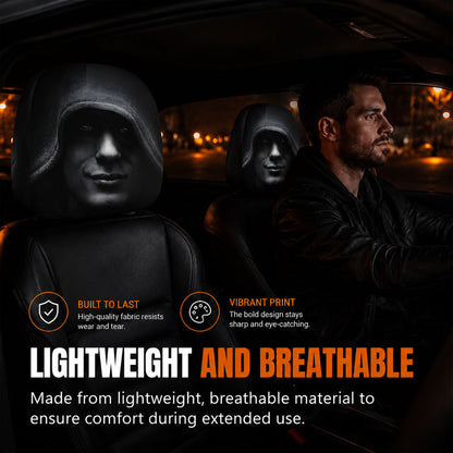 Hoofdsteunhoes met grappig patroon – auto-interieuraccessoir