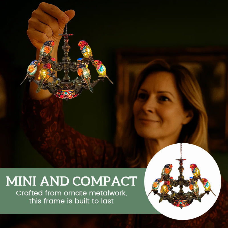 🦜 "Tropical Harmony" Papegaaienkroonluchter - Verlicht de magie van de tropen