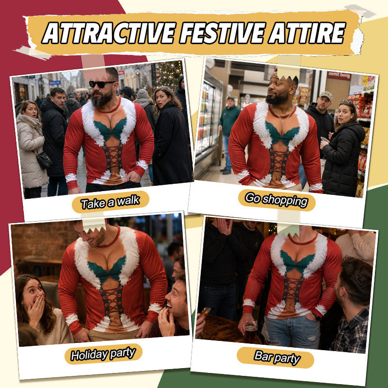 Grappig kerstshirt met lange mouwen | Leuke, feestelijke kerstkleding voor dagelijks gebruik