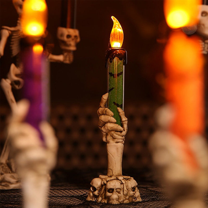 LED-kaarsdecoratie in de vorm van een spookhand voor Hallowee