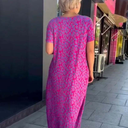 🌟Tijdelijke aanbieding 49% KORTING🎁Lange Jurk Met Korte Mouwen