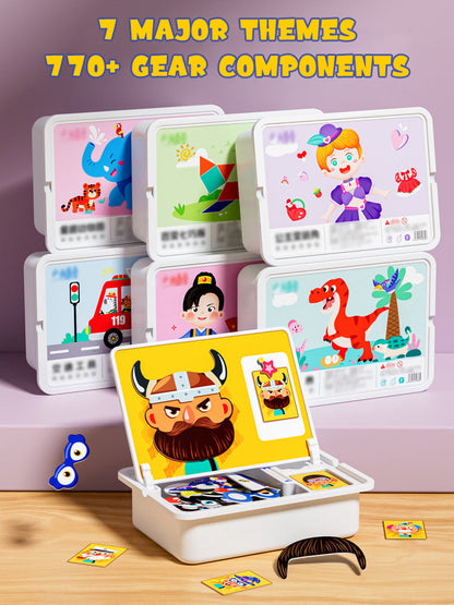 Magnetische puzzels gezicht aankleden reizen spel dubbele kant kleuterschool educatief leren speelgoed voor kinderen