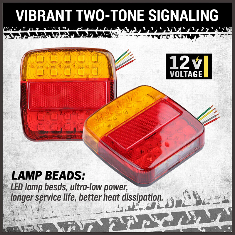 🔥LAATSTE DAG – 49% KORTING🔥LED-vierkante lampen met twee kleuren voor vrachtwagens en bestelwagen