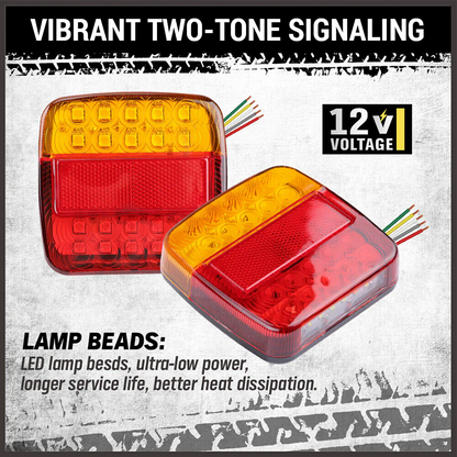 🔥LAATSTE DAG – 49% KORTING🔥LED-vierkante lampen met twee kleuren voor vrachtwagens en bestelwagen