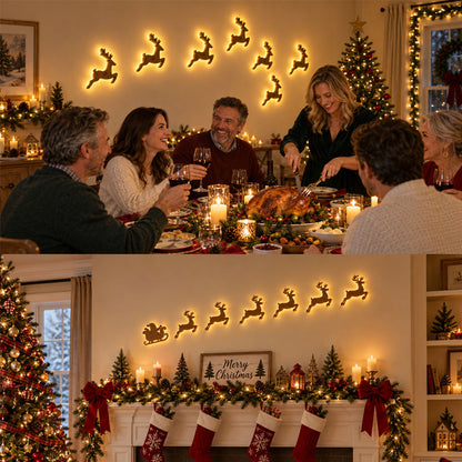 🎄 LED-wandversieringen in de vorm van rendieren - ✨Feestelijke kerstverlichting