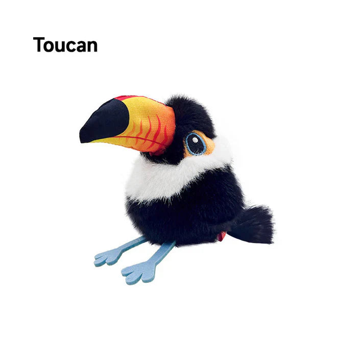 Levensgroot interactief kattenspeeltje in de vorm van een vogel