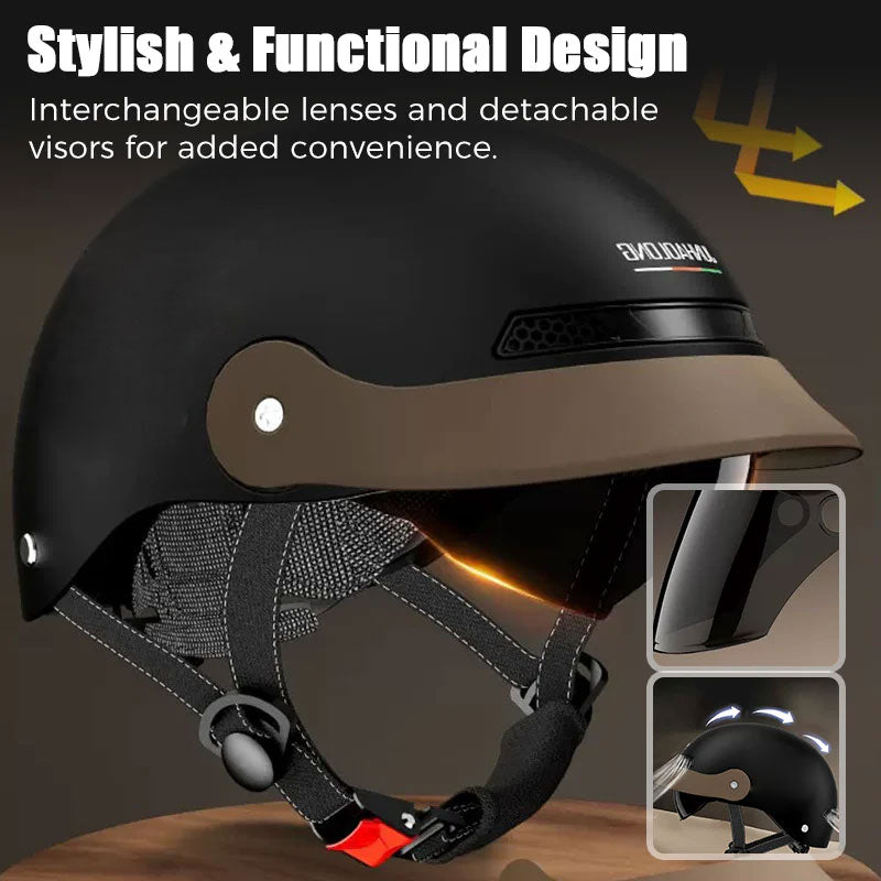 🛡️Ademende, lichtgewicht, botsbestendige motorhelm