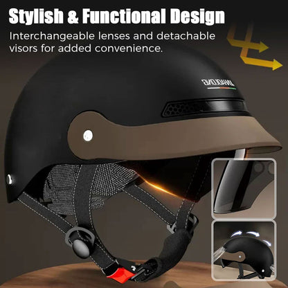 🛡️Ademende, lichtgewicht, botsbestendige motorhelm