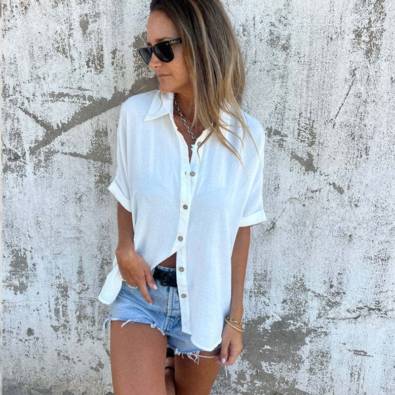 🌸Lentespecialiteiten💐 Casual monochroom los damesoverhemd