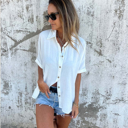 🌸Lentespecialiteiten💐 Casual monochroom los damesoverhemd