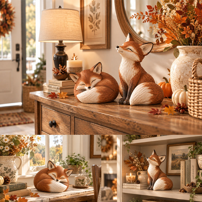 ✨Schattige vossenbeeldjes – 🍂Sprookjesachtige bosdecoratie voor thuis