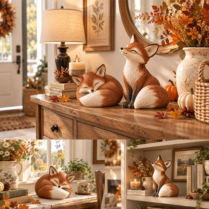 ✨Schattige vossenbeeldjes – 🍂Sprookjesachtige bosdecoratie voor thuis