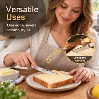 🧈🍽️Multifunctionele boter- en kaassmeerschaaf — gekrulde rand, gekartelde kant en 3 afwerkingen