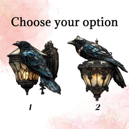 Rieten lantaarn in gebrandschilderd glas