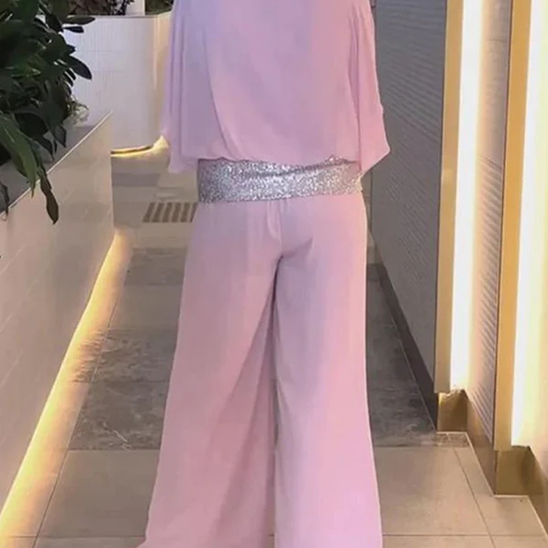 💞Tijdelijke aanbieding 49% KORTING🎁💞Dames tweedelige pailletten set met kleurblok