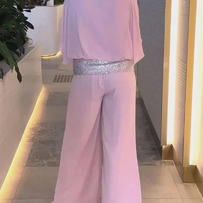 💞Tijdelijke aanbieding 49% KORTING🎁💞Dames tweedelige pailletten set met kleurblok