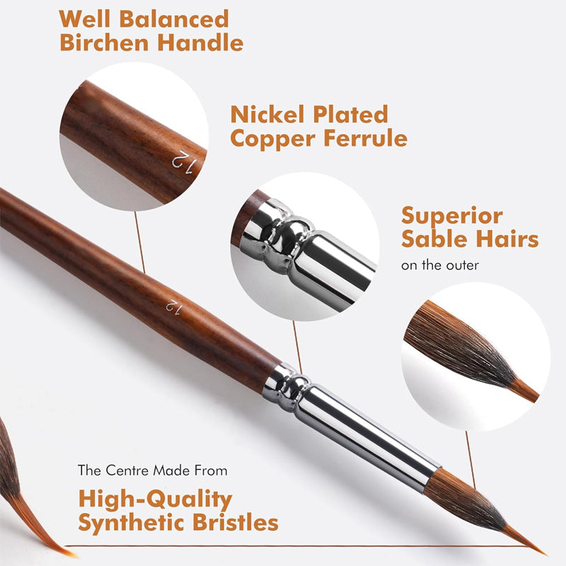 Fuumuui Professionele Nertsenborstel met Verlengde Punt