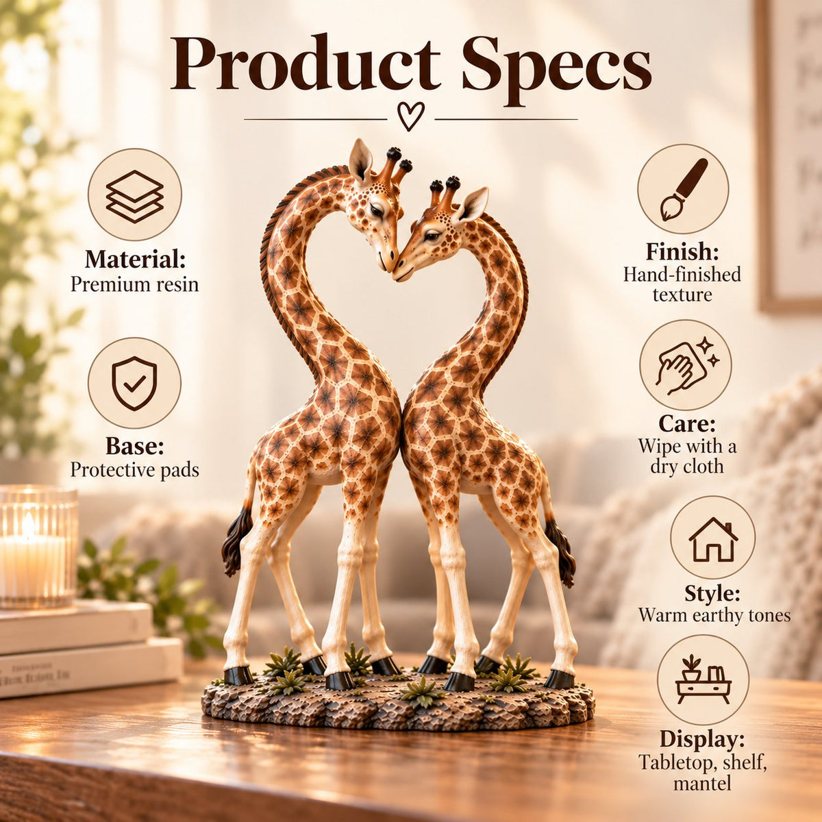 💕🎁Samen is het leuker – Giraffenhart-sculptuur 🦒♡🦒 (✨Bij aankoop van 2 stuks gratis verzending)