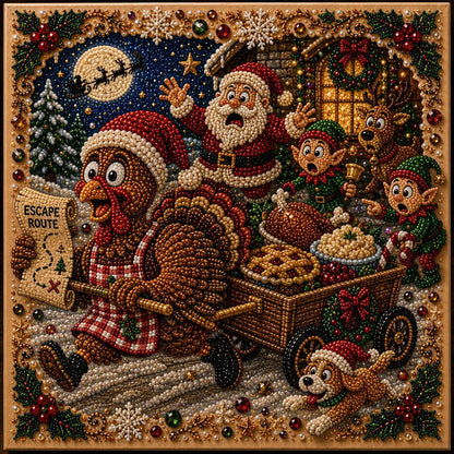 🎄 LAATSTE DAG 49% KORTING – Premium 3D Pearl Absurd Christmas Moments-kunstset | Luxe canvas met flocklaag en krasbestendige, kleurvaste parelkraaltjes – DIY grappige kerstversiering 🎅😂✨