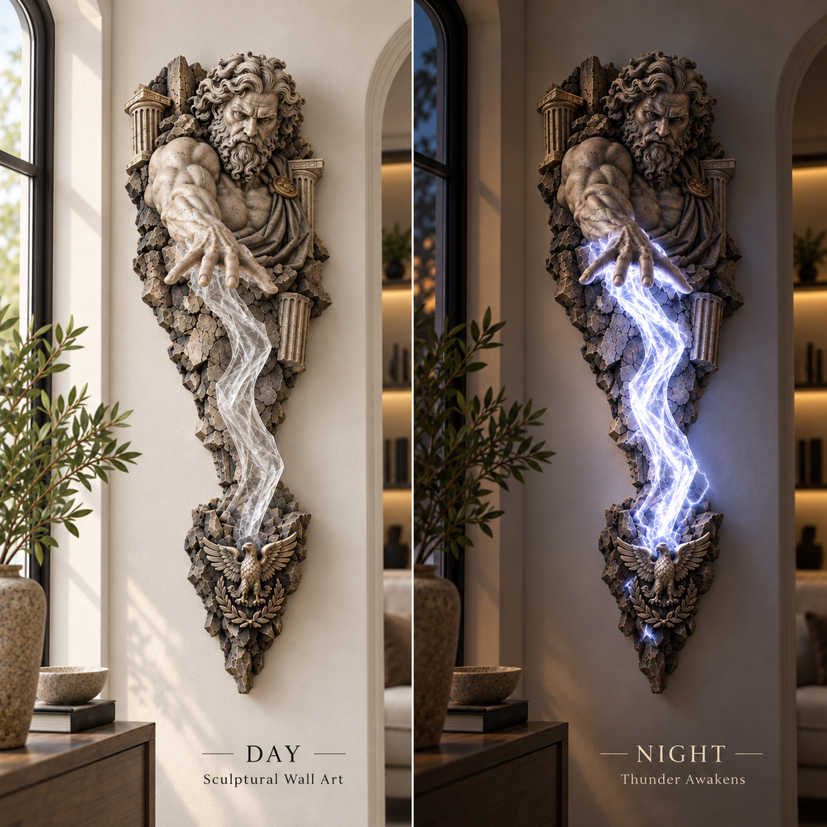 ⏰ Beperkte voorraad 50% KORTING  ⚡🌊 Collectie wandlampen met mythologische beelden 🏛️✨