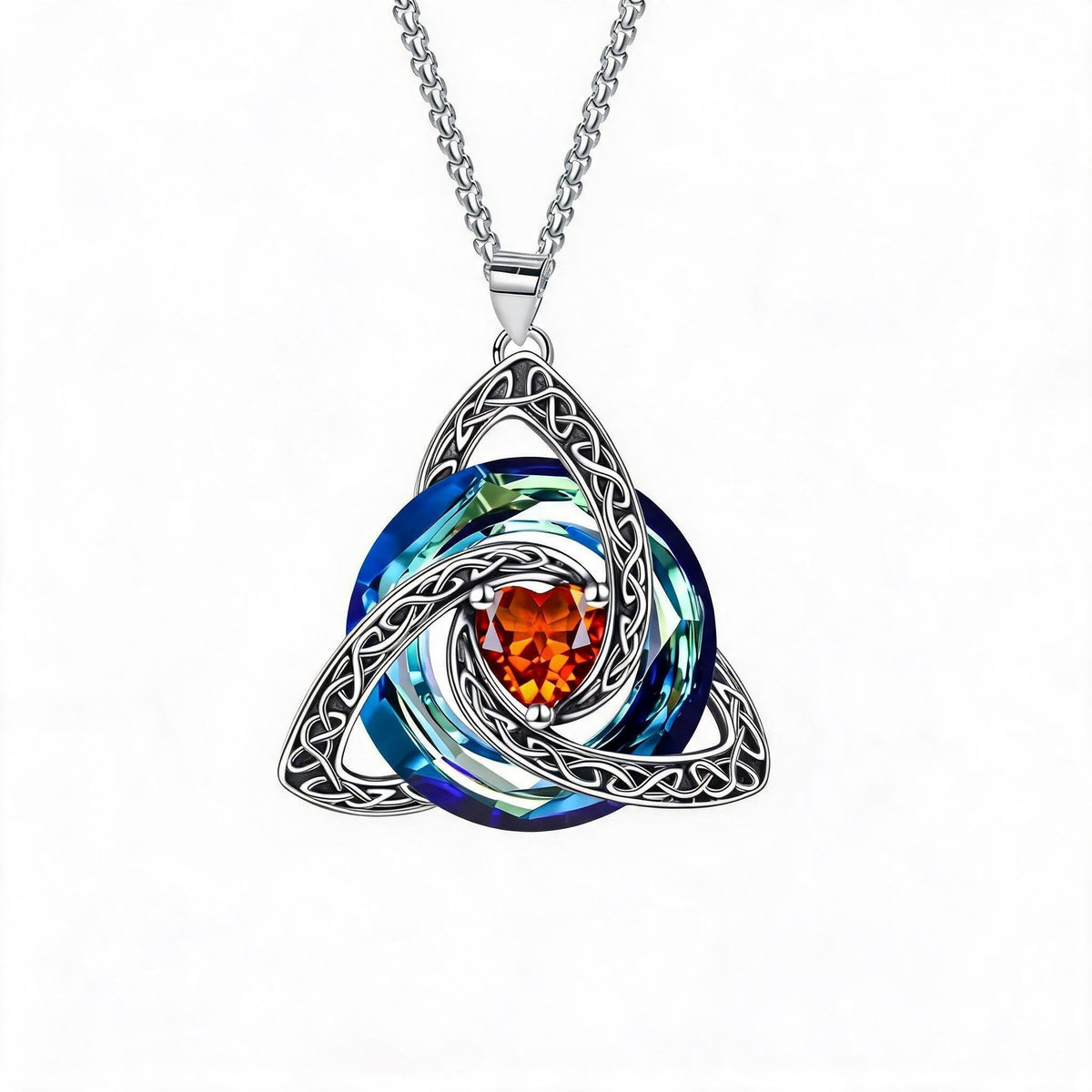 ✨Ketting met geboortesteen en Keltische drievoudige knoop – Een betekenisvol symbool van liefde en verbondenheid ❤️
