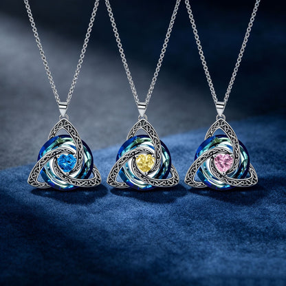✨Ketting met geboortesteen en Keltische drievoudige knoop – Een betekenisvol symbool van liefde en verbondenheid ❤️