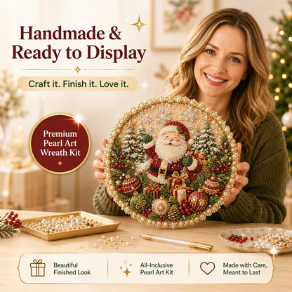 🌸🌻🍂🎄 Vier seizoenen & feestdagen: parelkunst-hangkransset | Luxe canvas met vloklaag en krasbestendige, kleurvaste parelkraaltjes – DIY handgemaakte seizoensdecoratie 💎