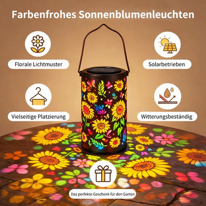 🌞Een kleurrijke tuinlantaarn op zonne-energie met een zonnebloemlicht-effect