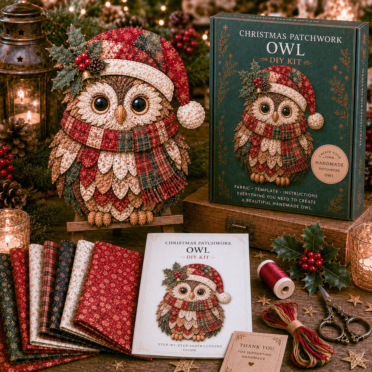 🔥LAATSTE DAG 49% KORTING - 🎅DIY-decoratieset met kerstpatchworkstof – Prachtige resultaten, geen ervaring nodig