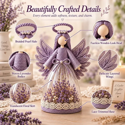 Blooming Guardian Angel Light | Bloemvormig LED-beeldje in lavendel, roze en salie