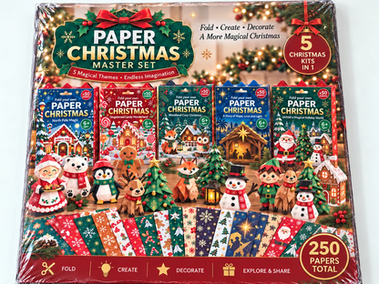🎄DIY-kerstknutselpakket van papier – 250 vellen, 5 feestelijke thema’s🟌🌟