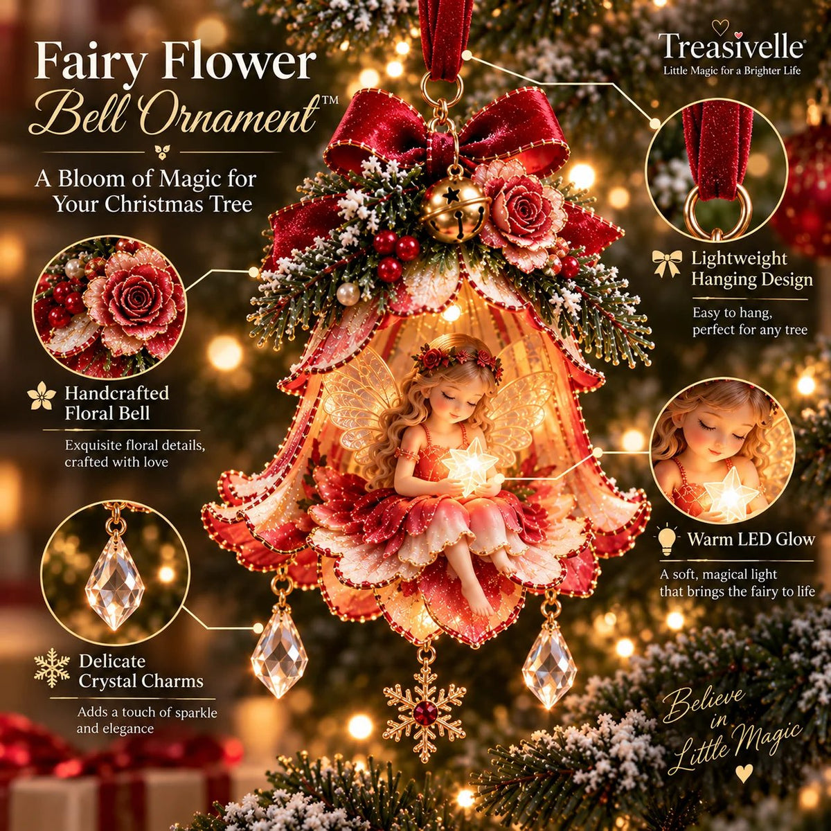 🧚‍♀️✨ Enchanted Fairy Bell-kerstversiering™