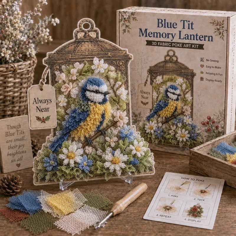 🕊️ Always Near 3D-stof Poke Art-herinneringslantaarn-bouwpakket