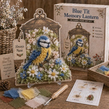 🕊️ Always Near 3D-stof Poke Art-herinneringslantaarn-bouwpakket