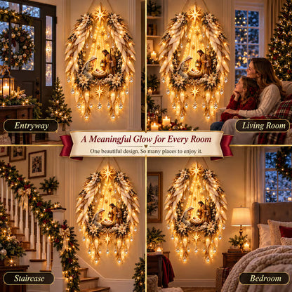✨👼 3D Hemelse engelenvleugels Kerststalverlichting✨ – Verlichte kerstwanddecoratie ✈️
