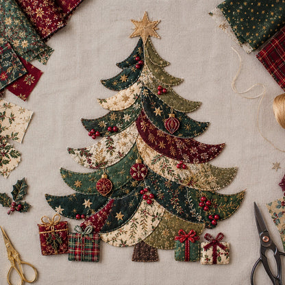 🔥LAATSTE DAG 49% KORTING - 🎅DIY-decoratieset met kerstpatchworkstof – Prachtige resultaten, geen ervaring nodig