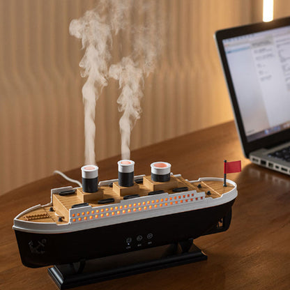 Scheepsmodel luchtbevochtiger met led-verlichting en afstandsbediening