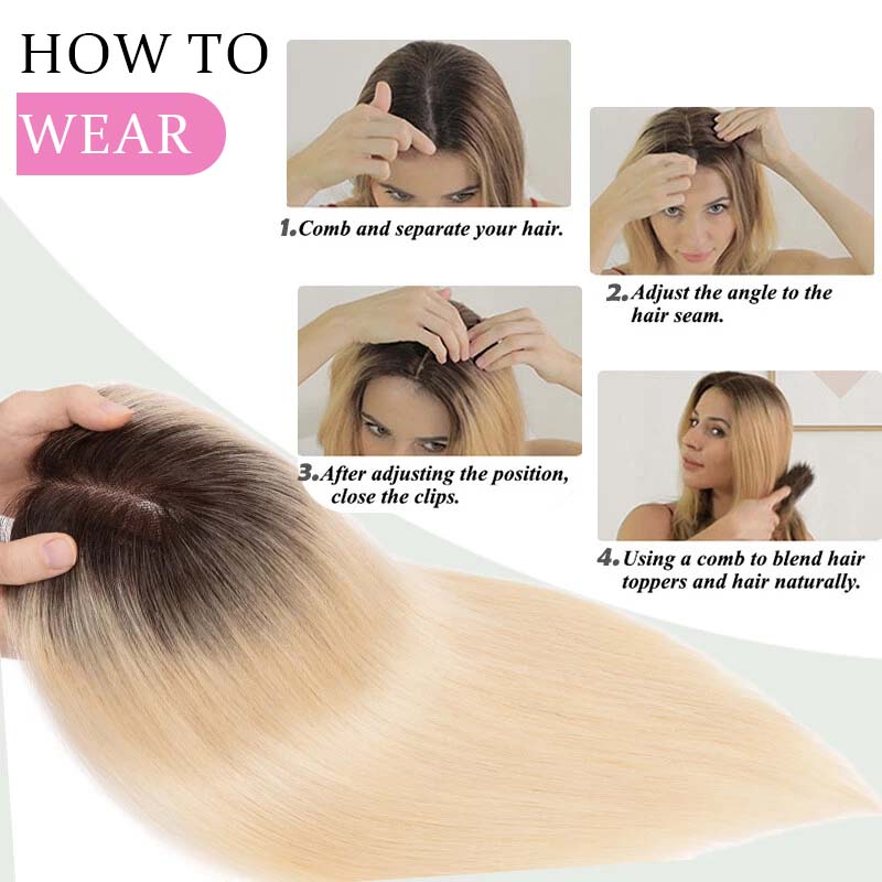 Golvend haarstuk | Ultradunne haarbasis | Licht haarstuk | Natuurlijk Remy haarstuk | Frisse look in seconden