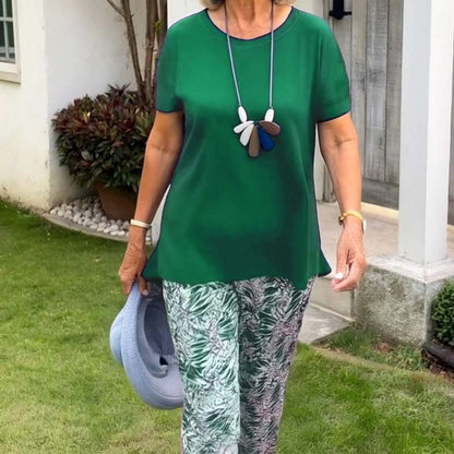 ☀️Bedrukt casual tweedelig pak met korte mouwen