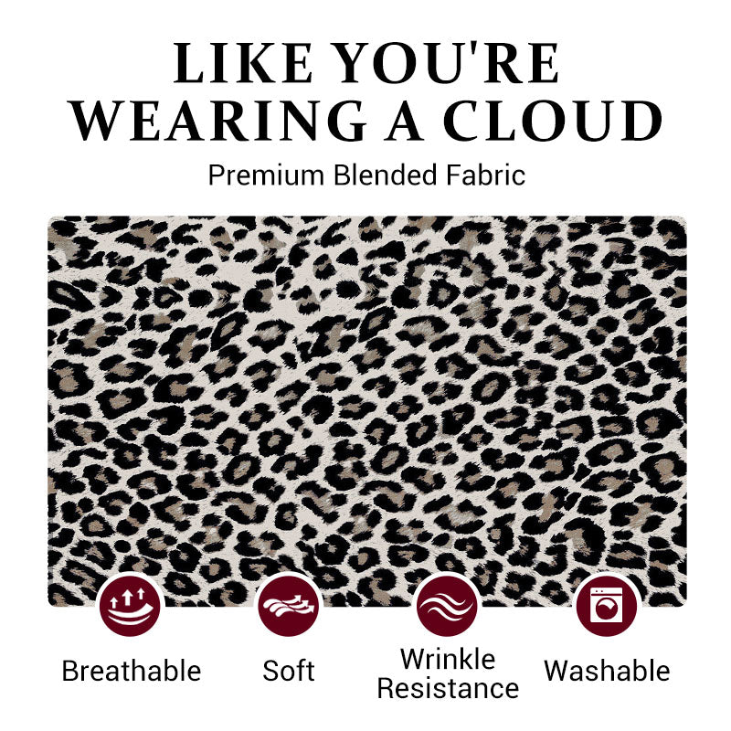 ✨Tijdelijke aanbieding 45% KORTING🎁 Damesjurk met diepe V-hals en luipaardprint en split