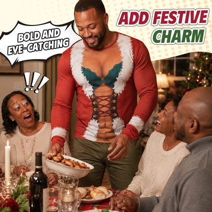 Grappig kerstshirt met lange mouwen | Leuke, feestelijke kerstkleding voor dagelijks gebruik