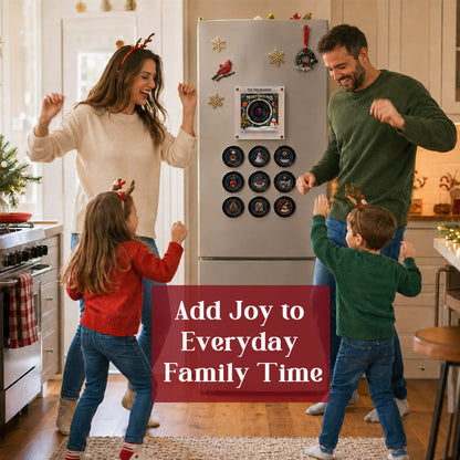 Kerstmuziek-koelkaststickers | 9 klassieke kerstliedjes – interactieve kerstversiering