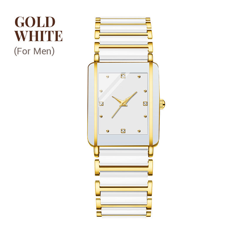 ⌚Modieus vierkant keramisch quartzhorloge