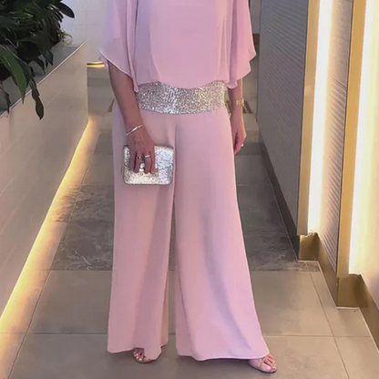 💞Tijdelijke aanbieding 49% KORTING🎁💞Dames tweedelige pailletten set met kleurblok