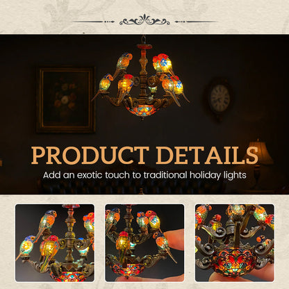 🦜 "Tropical Harmony" Papegaaienkroonluchter - Verlicht de magie van de tropen