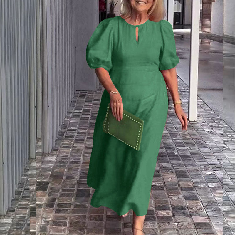 ✨Nieuwe productpromotie 45% korting🎁Effen Casual Jurk Met Pofmouwen