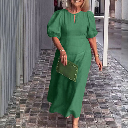 ✨Nieuwe productpromotie 45% korting🎁Effen Casual Jurk Met Pofmouwen